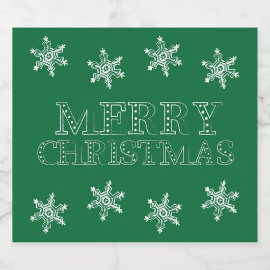 Chalk Snowflake Pattern Bierflaschenetikett (Einzelnes Label)