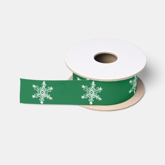 Chalk Snowflake Pattern Satinband (Spule)