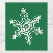 Chalk Snowflake Pattern Weinetikett (Einzelnes Label)