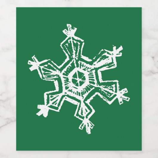 Chalk Snowflake Pattern Weinetikett (Einzelnes Label)