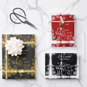 Chalk Snowman-Let It Snow Geschenkpapier Set