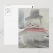 Chalk Snowman Postcards Postkarte (Vorne/Hinten)