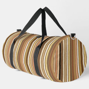 Chalk Streifen, Camel Tan, Braun und Beige Duffle Bag