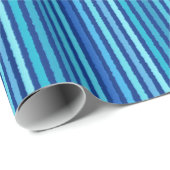 Chalk Streifen - Cobalt und Sky Blue Geschenkpapier (Rolleneckpunkt)