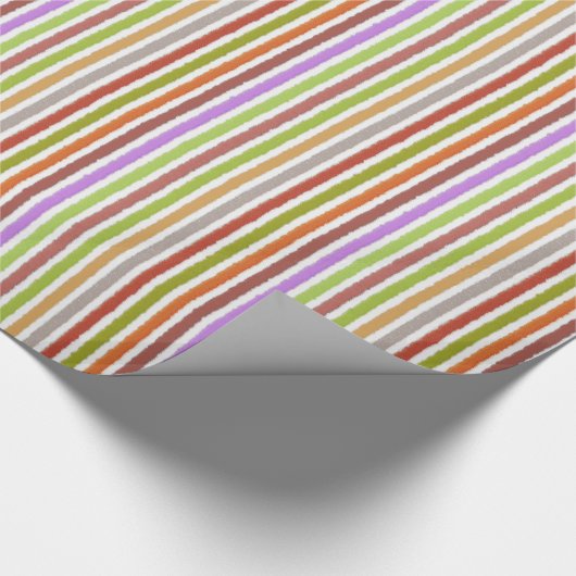 Chalk Streifen - Creme und mehrere Farben Geschenkpapier (Ecke)