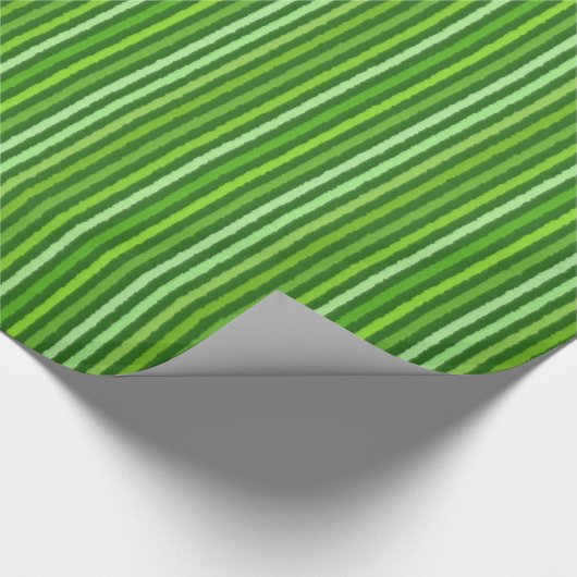 Chalk Streifen - grün und grün Geschenkpapier (Ecke)