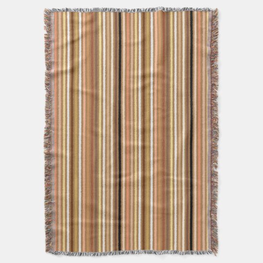 Chalk Stripes - Camel Tan und Gold Decke (Vorderseite Vertikal)
