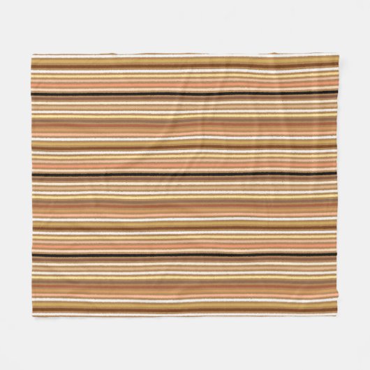 Chalk Stripes - Camel Tan und Gold Fleecedecke (Vorderseite (Horizontal))