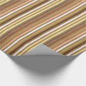 Chalk Stripes - Camel Tan und Gold Geschenkpapier (Ecke)