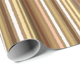 Chalk Stripes - Camel Tan und Gold Geschenkpapier