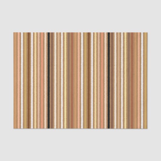 Chalk Stripes - Camel Tan und Gold Seidenpapier (Vorderseite)