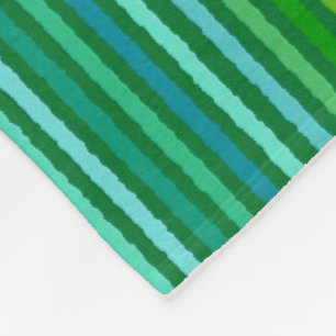Chalk Stripes - Jade Green und Aqua Fleecedecke