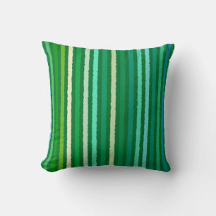 Chalk Stripes - Jade Green und Aqua Kissen