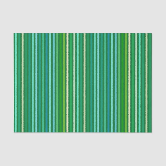 Chalk Stripes - Jade Green und Aqua Seidenpapier (Vorderseite)