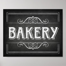 Chalk Style BAKERY Signature Print Poster