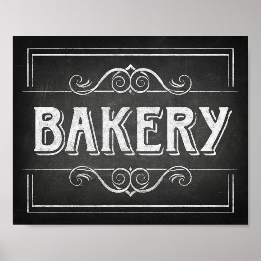 Chalk Style BAKERY Signature Print Poster (Vorne)