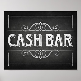 Chalk Style CASH BAR signieren Poster
