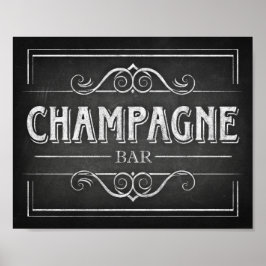 Chalk Style CHAMPAGNE BAR signieren Poster