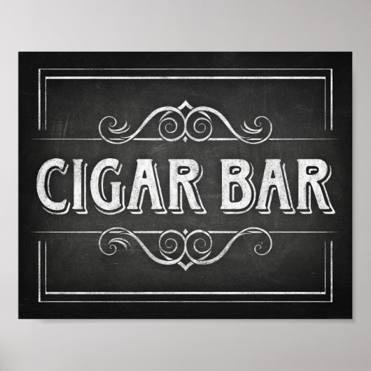 Chalk Style CIGAR BAR signieren Poster (Vorne)