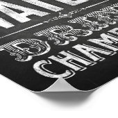 Chalk Style GERETTET WASSERDRINK CHAMPAGNE Beschri Poster (Ecke)