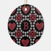 Chalk-Style-Herz und Kreise mit Monogramm Keramik Ornament (Links)