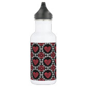 Chalk Style Herz und Kreise rot-weiß Edelstahlflasche (Rechts)