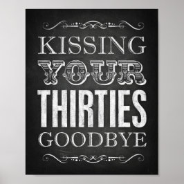 Chalk Style KISSING IHRE DRITTE GUT drucken Poster