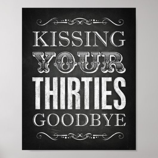 Chalk Style KISSING IHRE DRITTE GUT drucken Poster (Vorne)