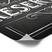 Chalk Style Party Print / Reserviertes Schildplaka Poster (Ecke)