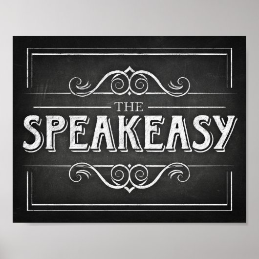 Chalk Style Party Print / SPEAKEASY Sign Poster (Vorne)