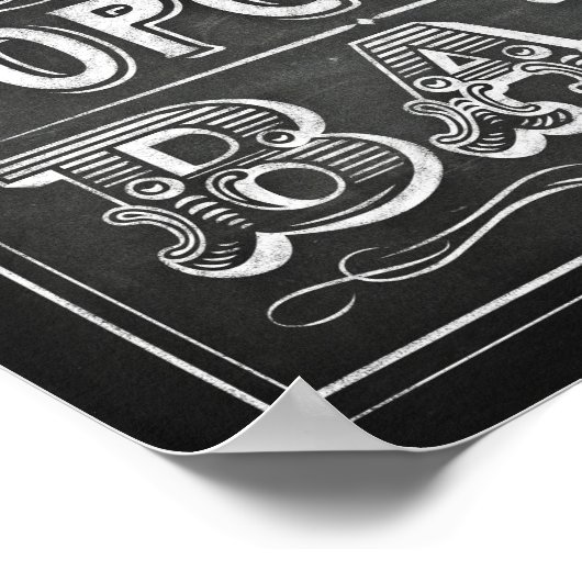 Chalk Style POPCORN BAR signieren Poster (Ecke)