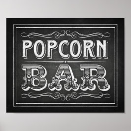 Chalk Style POPCORN BAR signieren Poster