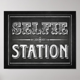 Chalk Style SELFIE STATION signieren Poster