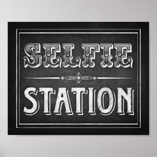 Chalk Style SELFIE STATION signieren Poster (Vorne)
