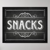 Chalk Style SNACKS Signieren Print Poster (Vorne)