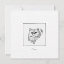 Chalk und Holzkohle Persische Katze Zeichnend Mitteilungskarte