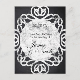 Chalk Vintag Elegant Hochzeitstag Rett Postkarte