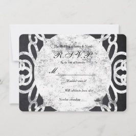Chalk Vintag Frame Elegante Wedding RSVP Card Einladung
