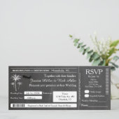 Chalk Wedding Destination Ticket Einladung UAWG (Stehend Vorderseite)