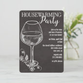 Chalk Weinglas Hauswärmung Einladung (Stehend Vorderseite)