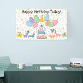 Chalk White Labradoodle Hund Geburtstagsparty Banner (Messeveranstaltung)
