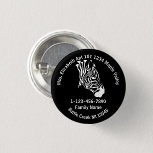 Chalk White Lost Zebra Familienadresse Keychai Zuh Button