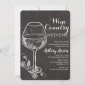 Chalk Wine Country Bachelorette Einladung (Vorderseite)