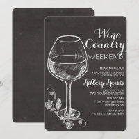 Chalk Wine Country Bachelorette Einladung