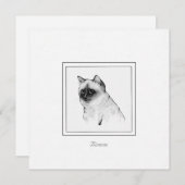 Chalk Zeichne eine flache Birman Cat Note Card Mitteilungskarte (Vorne/Hinten)