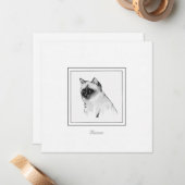 Chalk Zeichne eine flache Birman Cat Note Card Mitteilungskarte (Vorderseite/Rückseite Beispiel)