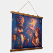 Chalk Zeichne Niedliche Nutcracker Ballet Weihnach Wandteppich Mit Holzrahmen (Gewinkelt)