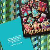 Chalk Zeichnend dekorierte Weihnachtskekse braun Karte