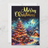 Chalk Zeichnend Dorfweihnachtsbaum Karte (Vorderseite)