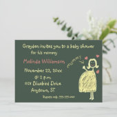 Chalk Zeichnend Kinderdusche Einladung von Kindern (Stehend Vorderseite)